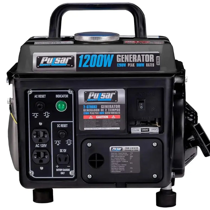 Pulsar Gunding-Xenon 1200W Portable Gas Generator with Carrying Handle, Black/Gray