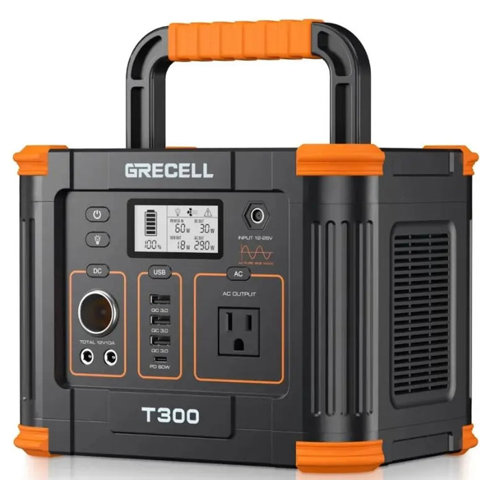 Grecell Portable Power Station 300W, 288Wh Solar Generator with 60W USB-C PD Output