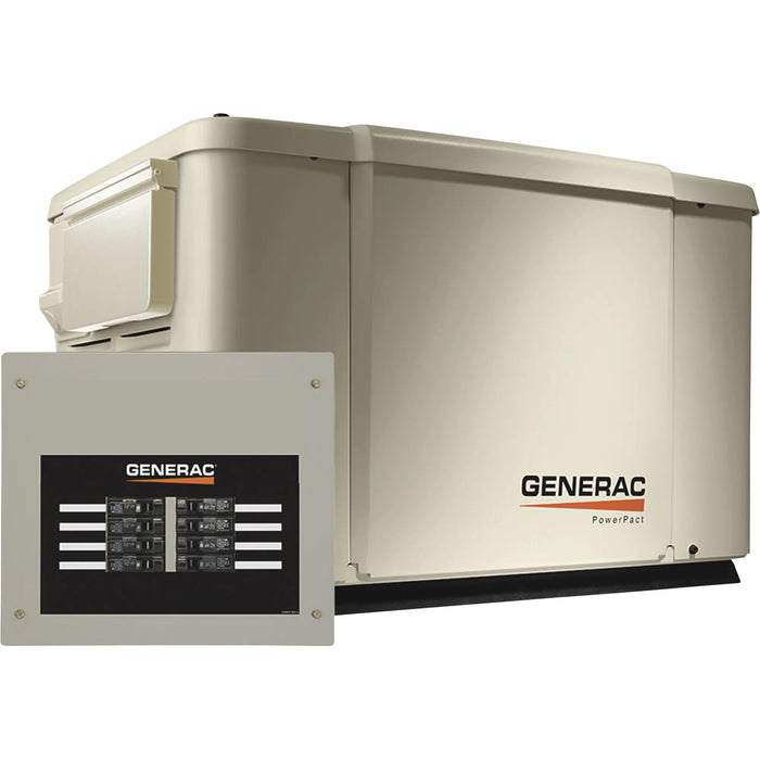 Generac 7.5kW/6kW PowerPact Home Standby Generator, Air-Cooled, Steel Enclosure, Model 6998