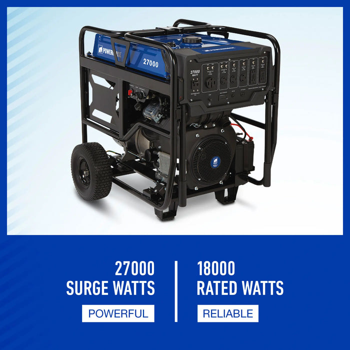 Powerhorse® Generator with Electric Start - 27,000 Surge Watts, 18,000 Rated Watts